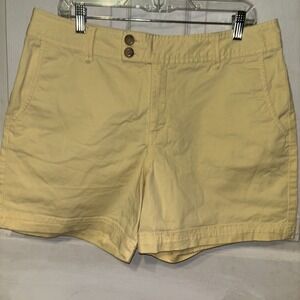 Eddie Bauer Shorts Womens Yellow Womans Pockets Button Closure  Chinos, Read